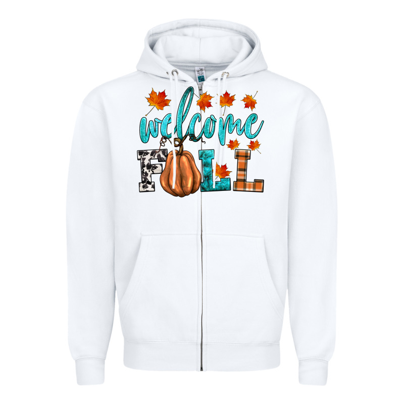 Welcome Fall Zipper Hoodie by HRA Design Shop | Teevron