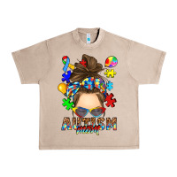Messy Bun Autism Mom Urban Heavy Tee | Teevron