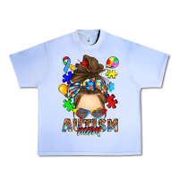 Grape Ice messy bun autism mom Urban Heavy Tee - RanaPortraitStore
