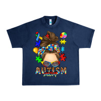 Navy messy bun autism mom Urban Heavy Tee - RanaPortraitStore