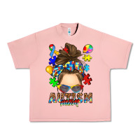 Salmon messy bun autism mom Urban Heavy Tee - RanaPortraitStore