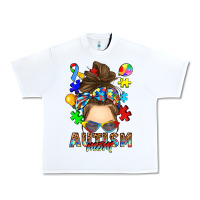 White messy bun autism mom Urban Heavy Tee - RanaPortraitStore