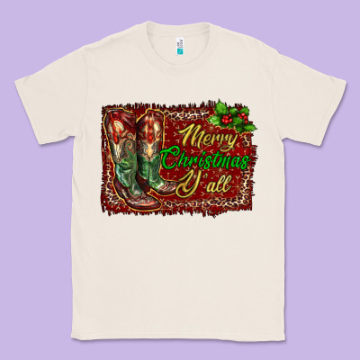 Merry Christmas Y'all Boots Classic Tee Designed By Ranaportraitstore