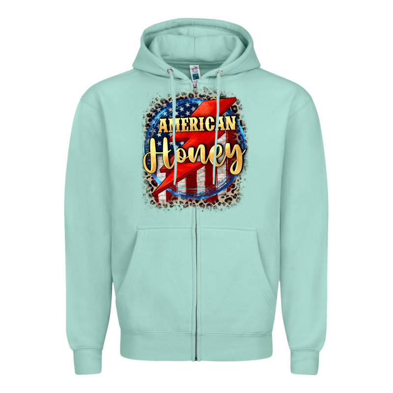 American Honey 4th Of July Zipper Hoodie by CowGirlArtShop | Teevron