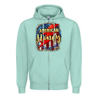 Seafoam American honey 4th of july Zipper Hoodie - CowGirlArtShop