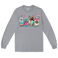 Heather Grey nurse  coffee cup Long Sleeve Tee - AdoDesignShop