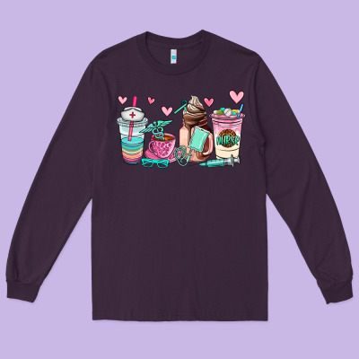 Nurse  Coffee Cup Long Sleeve Tee Designed By Adodesignshop
