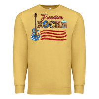 Antique Gold freedom rocks with guitar Premium Sweatshirt - Artiststas