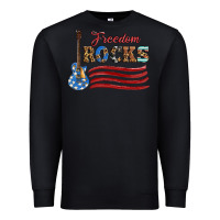 Black freedom rocks with guitar Premium Sweatshirt - Artiststas