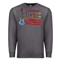Charcoal Heather freedom rocks with guitar Premium Sweatshirt - Artiststas