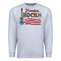 Heather Grey freedom rocks with guitar Premium Sweatshirt - Artiststas