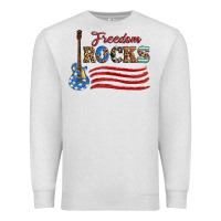 Oatmeal Heather freedom rocks with guitar Premium Sweatshirt - Artiststas