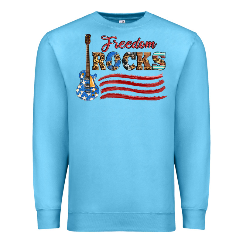 Freedom Rocks With Guitar Premium Sweatshirt by Artiststas | Teevron