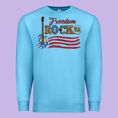 Freedom Rocks With Guitar Premium Sweatshirt Designed By Artiststas