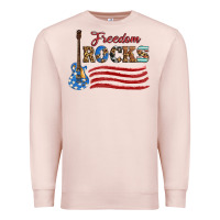 Pale Pink freedom rocks with guitar Premium Sweatshirt - Artiststas