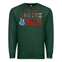 Sports Green freedom rocks with guitar Premium Sweatshirt - Artiststas