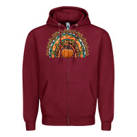 Burgundy fall pumpkin rainbow Zipper Hoodie - HRA Design Shop