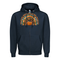 Navy fall pumpkin rainbow Zipper Hoodie - HRA Design Shop
