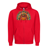Red fall pumpkin rainbow Zipper Hoodie - HRA Design Shop