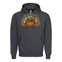 Fall Pumpkin Rainbow Zipper Hoodie | Teevron