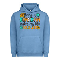 Pigment Pebble Blue Being a Grandma Makes My Life Complete Urban Hoodie - MaliasSmallBusiness