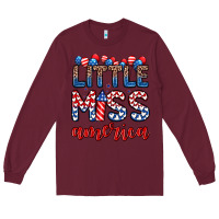Burgundy little miss America Long Sleeve Tee - Zillion Design Studio