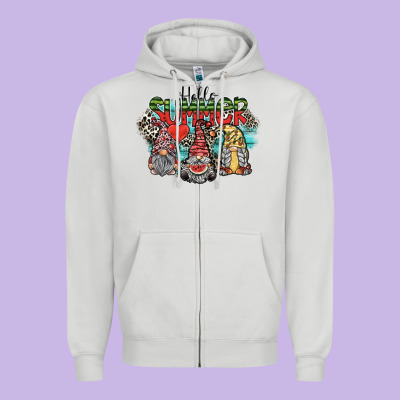 Hello Summer Zipper Hoodie Designed By Sublimationcraftshop