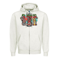 Oatmeal Heather hello summer Zipper Hoodie - SublimationCraftShop