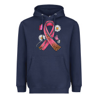 Navy Cancer Ribbon Stethoscope Daisy Butterfly Heavyweight Hoodie - Artiststas