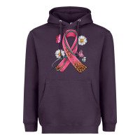 Plum Cancer Ribbon Stethoscope Daisy Butterfly Heavyweight Hoodie - Artiststas