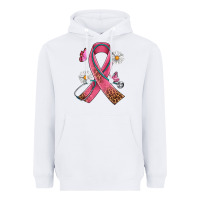 White Cancer Ribbon Stethoscope Daisy Butterfly Heavyweight Hoodie - Artiststas