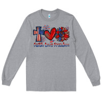 Heather Grey faith love freedom Long Sleeve Tee - Zillion Design Studio