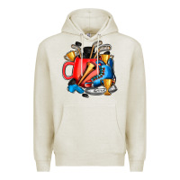 Oatmeal Heather hockey coffee Premium Hoodie - AdoDesignShop