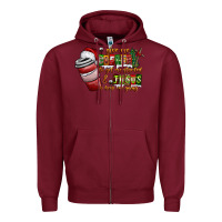 Burgundy Coffee  Jesus Zipper Hoodie - CowhideDigitalArt