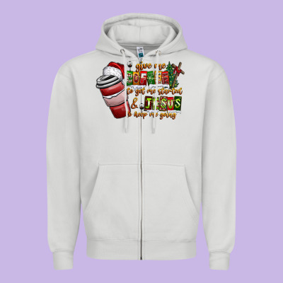 Coffee  Jesus Zipper Hoodie Designed By Cowhidedigitalart