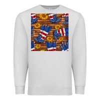 Dove Grey america western boots and sunflower seamless pattern Premium Sweatshirt - BundleAndBundleShop
