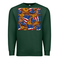 Sports Green america western boots and sunflower seamless pattern Premium Sweatshirt - BundleAndBundleShop