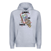Heather Grey finding my match Premium Hoodie - MaliasSmallBusiness