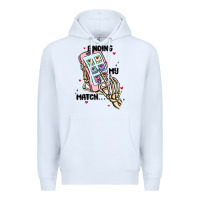 White finding my match Premium Hoodie - MaliasSmallBusiness