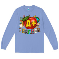 Colony Blue a plus teacher Long Sleeve Tee - texasbilliewilder