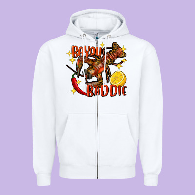Crawfish Bayou Baddie Zipper Hoodie Designed By Fadigitalartstudio