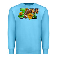 Ocean Blue joy with football ball and sunflower ado Premium Sweatshirt - AdoDesignShop