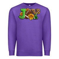 Purple joy with football ball and sunflower ado Premium Sweatshirt - AdoDesignShop