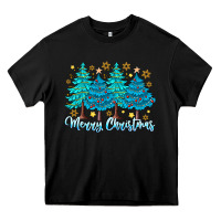 Black Merry Christmas Heavy Core Tee - CowhideDigitalArt