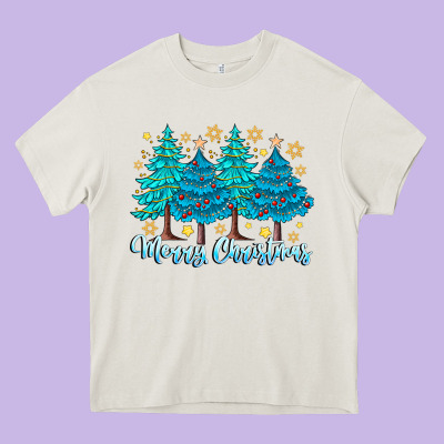 Merry Christmas Heavy Core Tee Designed By Cowhidedigitalart