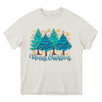 Cream Merry Christmas Heavy Core Tee - CowhideDigitalArt