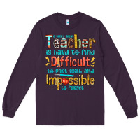 Plum a truly great teacher Long Sleeve Tee - texasbilliewilder