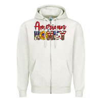 Oatmeal Heather American honey Zipper Hoodie - Neo Western