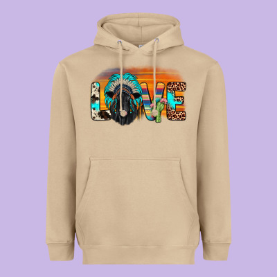 Love Black Angus Indian Headdress Heavyweight Hoodie Designed By Jahusdesignshop