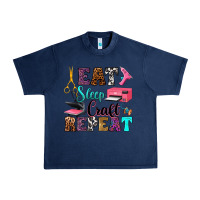 Navy eat sleep craft repeat Urban Heavy Tee - RanaPortraitStore